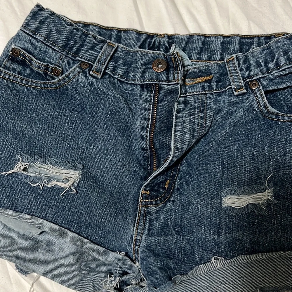 High Rise Distressed Jean Shorts - Picture 3 of 3